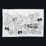 Don't Stress Meowt Funny Cat Pattern Tea Towel<br><div class="desc">Decorate your kitchen with this funny cat towel. Makes a great housewarming or birthday gift for that cat lover in your life! 
Check my shop for more matching stuff like mugs and stickers!</div>