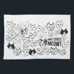 Don't Stress Meowt Funny Cat Pattern Tea Towel<br><div class="desc">Decorate your kitchen with this funny cat towel. Makes a great housewarming or birthday gift for that cat lover in your life! 
Check my shop for more matching stuff like mugs and stickers!</div>
