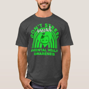 Don't Stress Meowt Mental Health Awareness Rainbow T-Shirt