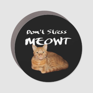 Don't Stress Meowt - Orange Cat Stress Me Out Car Magnet