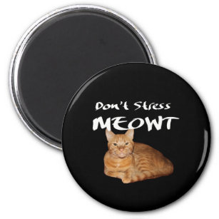 Don't Stress Meowt - Orange Cat Stress Me Out Magnet