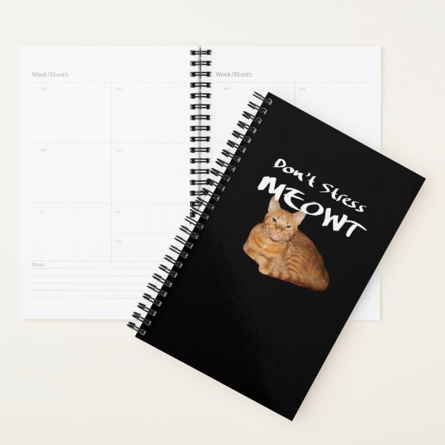 Don't Stress Meowt - Orange Cat Stress Me Out Planner (Display)