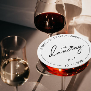 Don't take my Drink I'm dancing Modern Elegant Round Paper Coaster