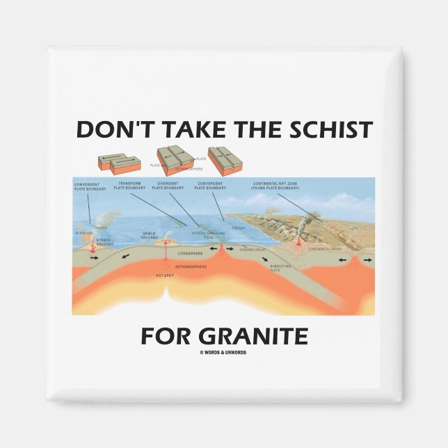 Don't Take The Schist For Granite (Geology Humour) Magnet (Front)