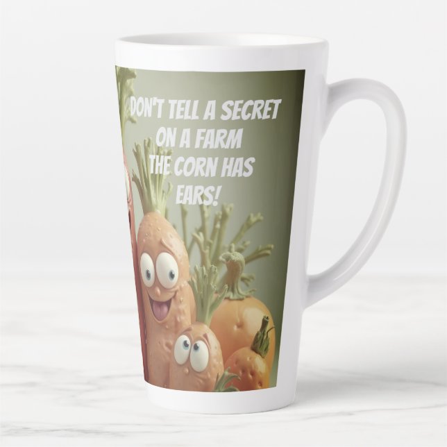 Don't tell Secrets on the Farm  Latte Mug (Right)