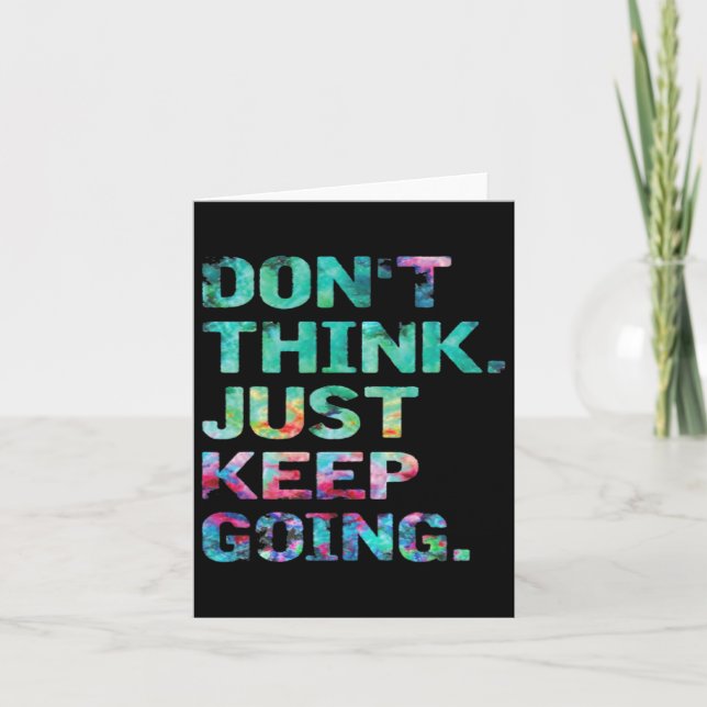 Don't Think Just Keep Going Workout Motivational  Card (Front)