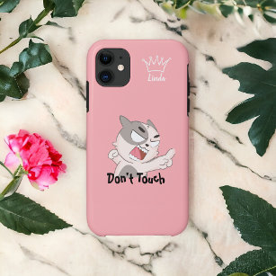 Don't Touch Angry Cat Custom Name Case-Mate iPhone Case