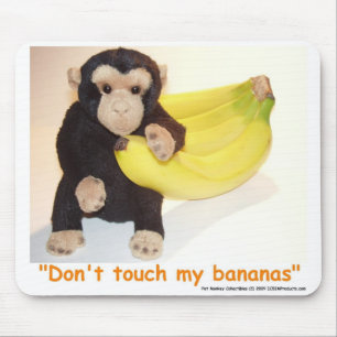 Don't Touch My Bananas Pet Monkey Mouse Mat