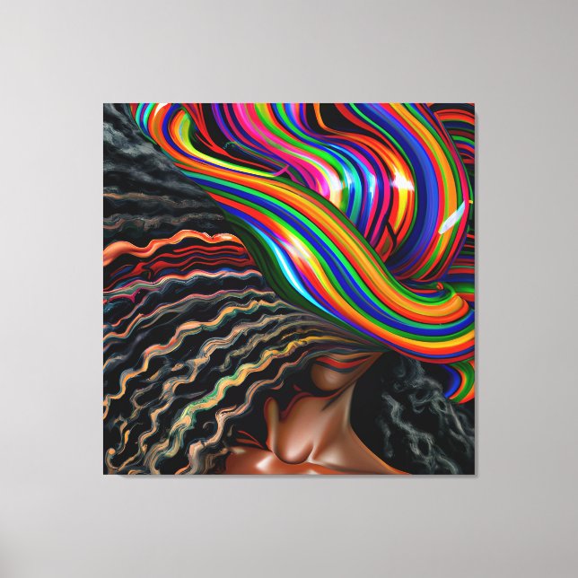 Don't Touch My Hair Black Melanin Afro Queen Crown Canvas Print (Front)