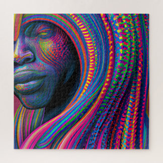 Don't Touch My Hair Black Melanin Afro Queen Crown Jigsaw Puzzle