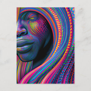 Don't Touch My Hair Black Melanin Afro Queen Crown Postcard