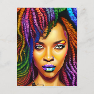 Don't Touch My Hair Black Melanin Afro Queen Crown Postcard