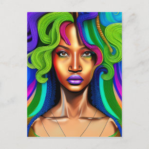 Don't Touch My Hair Black Melanin Afro Queen Crown Postcard