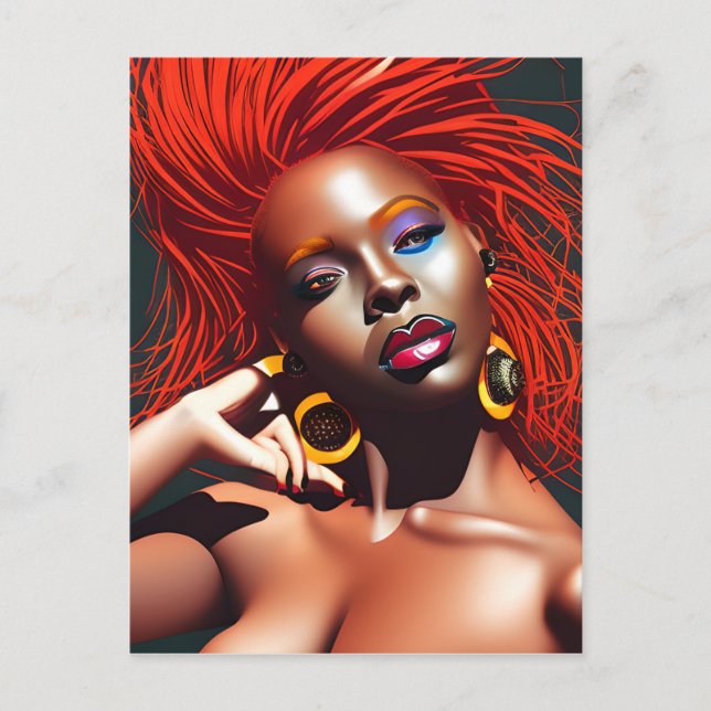 Don't Touch My Hair Black Melanin Afro Queen Crown Postcard (Front)