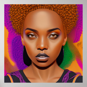 Don't Touch My Hair Black Melanin Afro Queen Crown Poster