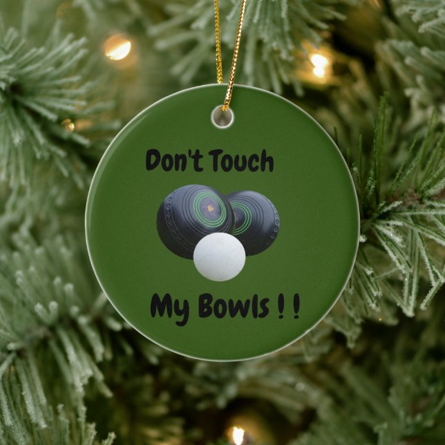 Dont Touch My Lawn Bowls,  Ceramic Tree Decoration (Tree)