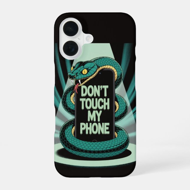 Don't touch my phone iPhone 16 case (Back)
