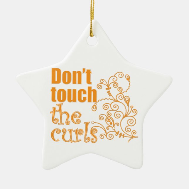Don't Touch the Curls! Ceramic Tree Decoration (Front)
