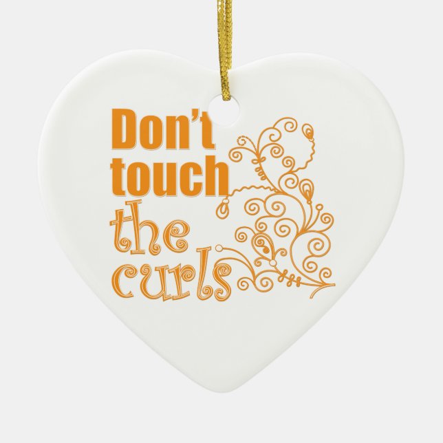 Don't Touch the Curls! Ceramic Tree Decoration (Front)