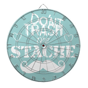 Don't Trash the Stache Moustache Retro Hipster Dartboard
