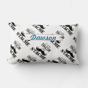 Don't Trash the Stache Moustache Retro Hipster Lumbar Cushion