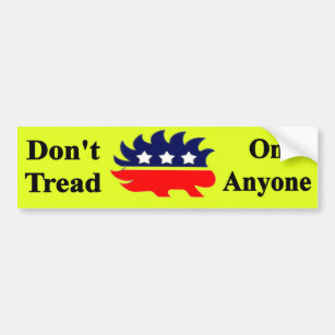 Don't Tread On Anyone with Libertarian porcupine Bumper Sticker