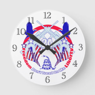 Dont tread on me 2A Round Clock