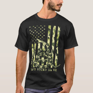 Dont Tread on Me Camo American Flag T-Shirt