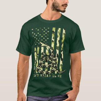 Dont Tread on Me Camo American Flag T-Shirt