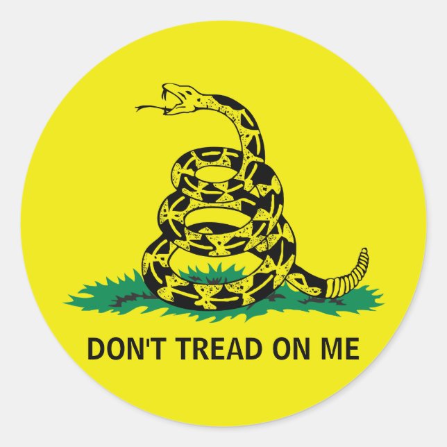 DON'T TREAD ON ME CLASSIC ROUND STICKER (Front)