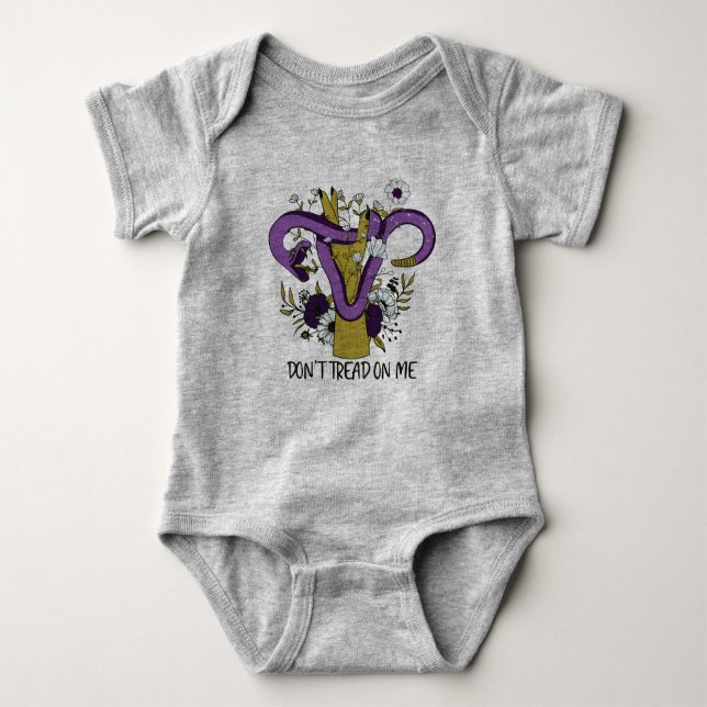 Don't Tread On Me Feminist Baby Bodysuit (Front)