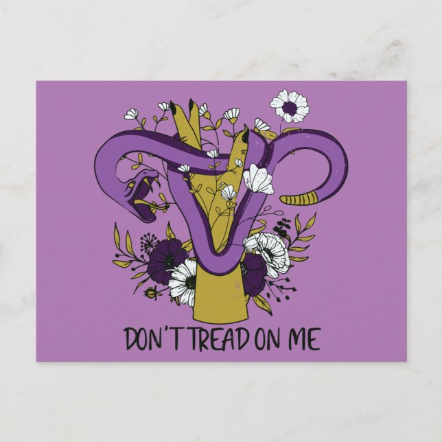 Don't Tread On Me Feminist Postcard (Front)