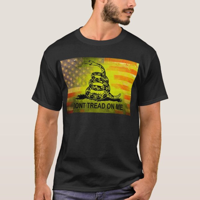 Don't Tread On Me Gadsden Flag American Flag T-Shirt (Front)