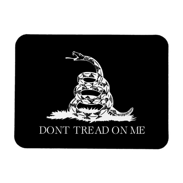 Don't tread on me Gadsden Flag BLACK AND WHITE Magnet (Horizontal)