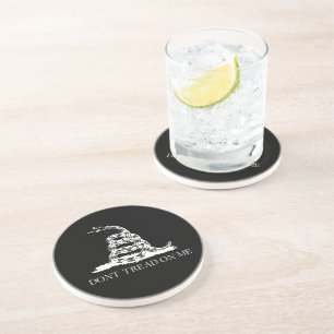 Don't tread on me Gadsden Flag Black Yellow Coaster