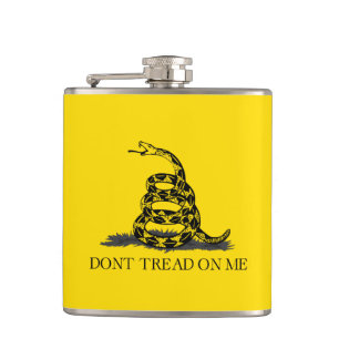 Don't tread on me Gadsden Flag BLACK YELLOW Hip Flask