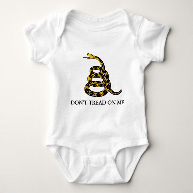 don't tread on me - gadsden flag libertarian baby bodysuit (Front)