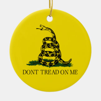 Dont Tread On Me Gadsden Flag Political Ceramic Tree Decoration
