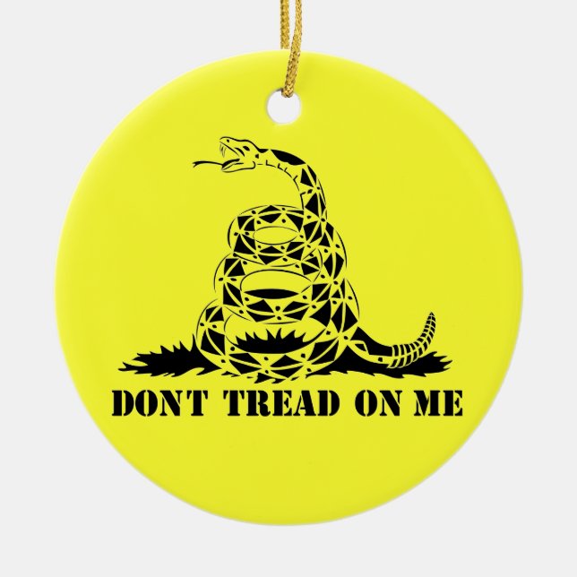 Dont Tread On Me Gadsden Flag Snake Symbol Ceramic Tree Decoration (Front)