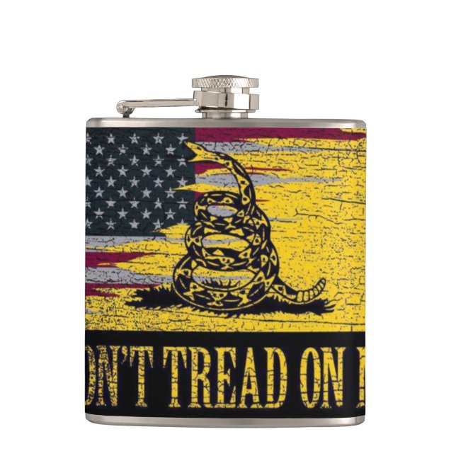 Dont Tread On Me Hip Flask (Front)