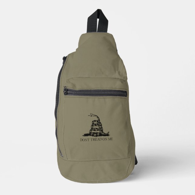 Don't Tread On Me Military Brown Sling Bag (Front)