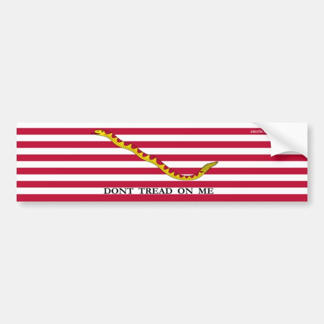 Don't Tread On Me Navy Jack Bumper Sticker (Front)