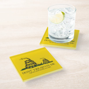 Don't Tread on Me or My Son Gadsden Flag Meme Glass Coaster