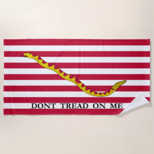 Don't Tread on Me US Naval Jack Beach Towel