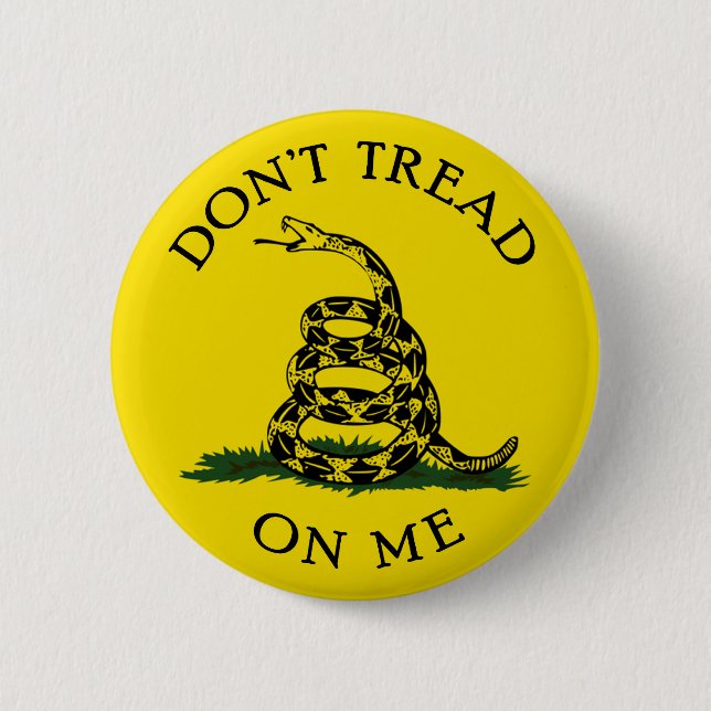 Dont Tread On Me - yellow, snake 6 Cm Round Badge (Front)