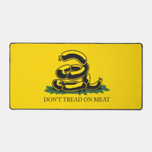 Don't tread on meat funny Gadsden flag parody meme Desk Mat