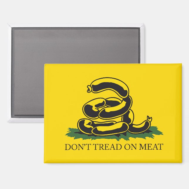Don't tread on meat funny Gadsden flag parody meme Magnet (Front/Back)