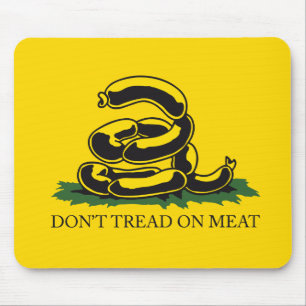 Don't tread on meat funny Gadsden flag parody meme Mouse Pad