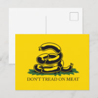 Don't tread on meat funny Gadsden flag parody meme