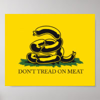 Don't tread on meat funny Gadsden flag parody meme